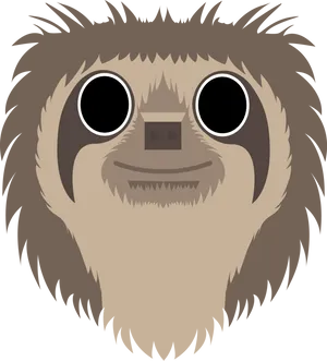 Smiling Sloth Cartoon Graphic PNG