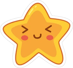 Smiling Star Sticker PNG image