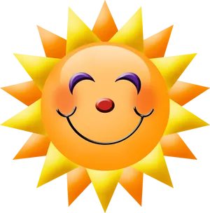 Smiling Sun Emoji Clipart PNG image