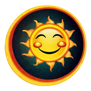 Smiling Sun Sticker Png 05252024 PNG image