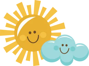 Smiling Sunand Cloud Clipart