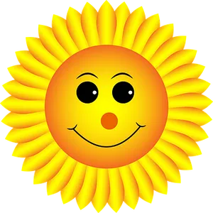 Smiling Sunflower Cartoon Graphic