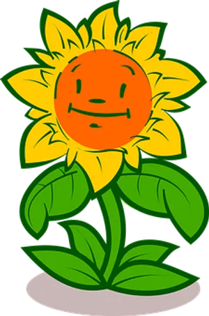 Smiling Sunflower Cartoon