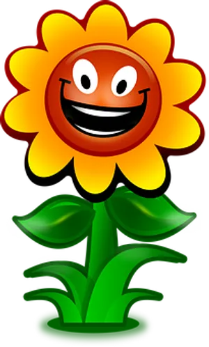 Smiling Sunflower Cartoon