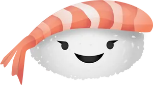 Smiling Sushi Character Illustration