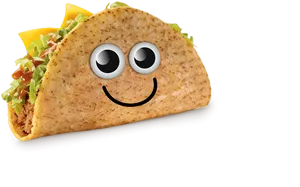 Smiling Taco Cartoon Character
