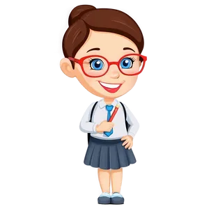 Smiling Teacher Cartoon PNG 14