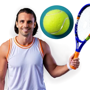 Smiling Tennis Player PNG Bwk18