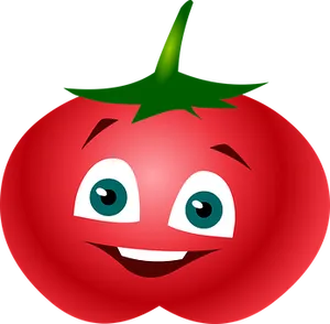 Smiling Tomato Cartoon Vector PNG image
