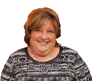 Smiling Woman Black Background