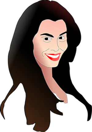 Smiling Woman Cartoon Portrait