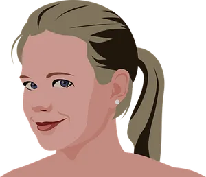 Smiling Woman Vector Portrait