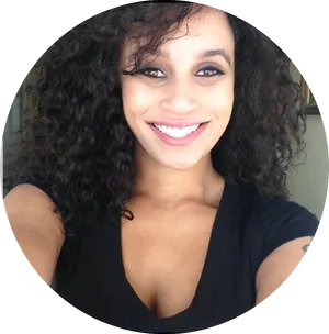 Smiling Womanwith Curly Hair PNG image