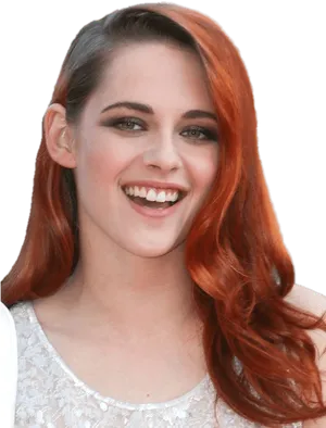 Smiling Womanwith Red Hair PNG image