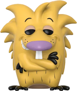 Smiling Yellow Creature Illustration PNG image