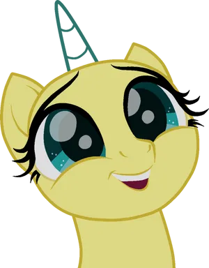 Smiling Yellow Pony Vector PNG