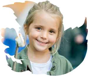 Smiling Young Girl Outdoors PNG