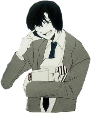 Smirking_ Anime_ Character_ Death_ Note PNG image