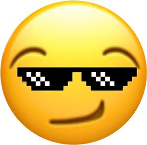 Smirking Emoji Thug Life Glasses PNG image