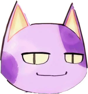 Smirking Purple Cat Cartoon PNG image