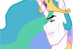 Smirking Unicorn Cartoon Character PNG image