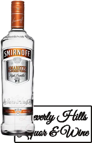 Smirnoff Amaretto Flavored Vodka Bottle PNG image
