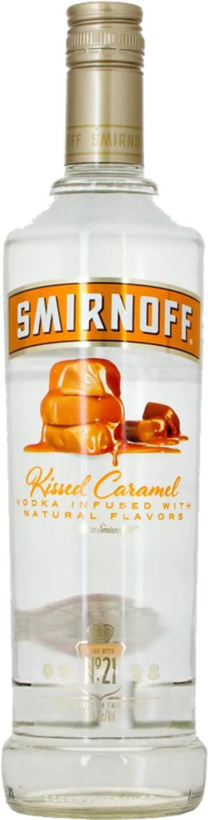 Smirnoff Kissed Caramel Vodka Bottle PNG image