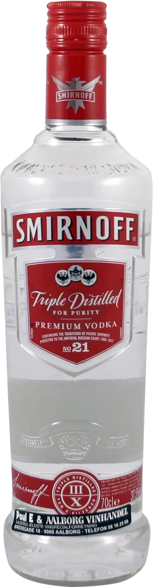 Smirnoff Triple Distilled Premium Vodka Bottle PNG image