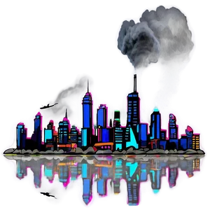 Smokey City Skyline Png Khv97 PNG image