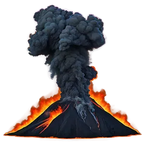 Smokey Volcanic Eruption Png 06262024 PNG image