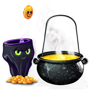 Smoking Cauldron Halloween PNG Dye68