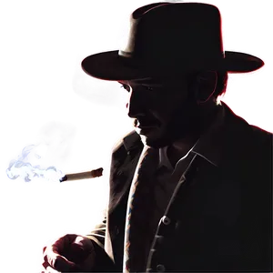 Smoking Cowboy Silhouette PNG 74