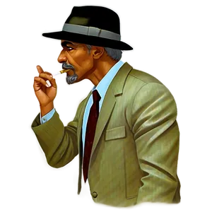 Smoking Detective Character PNG 05232024