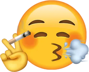 Smoking Emoji Blowing Smoke PNG image