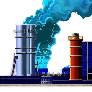 Smoking Factory Chimneys PNG 05232024