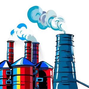 Smoking Factory Chimneys PNG 05232024