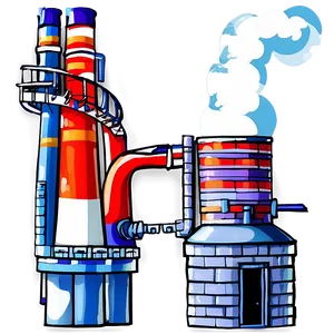 Smoking Factory Chimneys PNG Txl