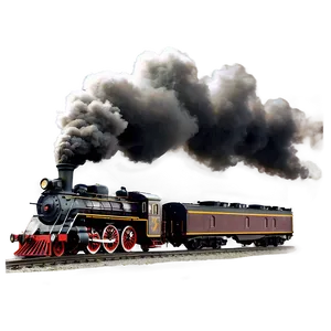 Smoking Vintage Locomotive PNG 6