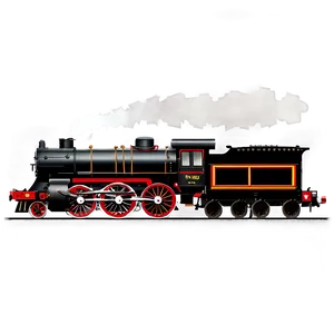 Smoking Vintage Locomotive PNG Jmk