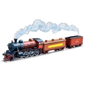 Smoking Vintage Locomotive PNG Mqk