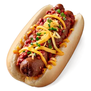 Smoky Chili Dog Delight PNG Rji