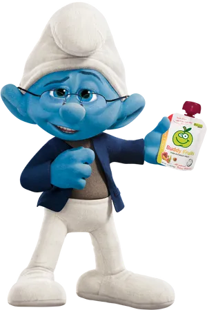 Smurf Promoting Fruit Snack PNG image