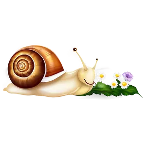 Snail With Flowers Png 05232024 PNG image