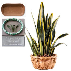 Snake Plant In Basket PNG 84