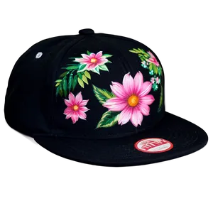 Snapback With Floral Print PNG Ygn62 PNG