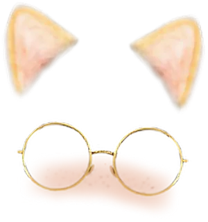 Snapchat Cat Earsand Glasses Filter PNG image