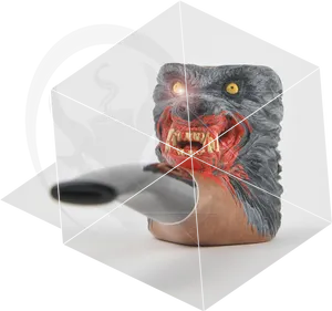 Snarling Werewolf Cup Design PNG image