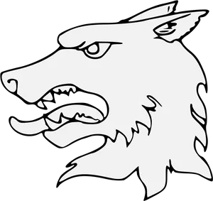 Snarling Wolf Outline PNG image