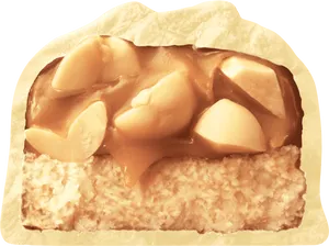 Snickers Candy Bar Cross Section PNG image