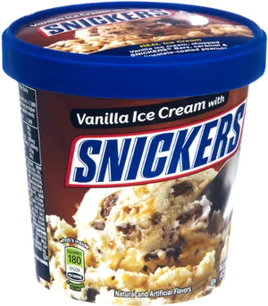 Snickers Vanilla Ice Cream Tub PNG image